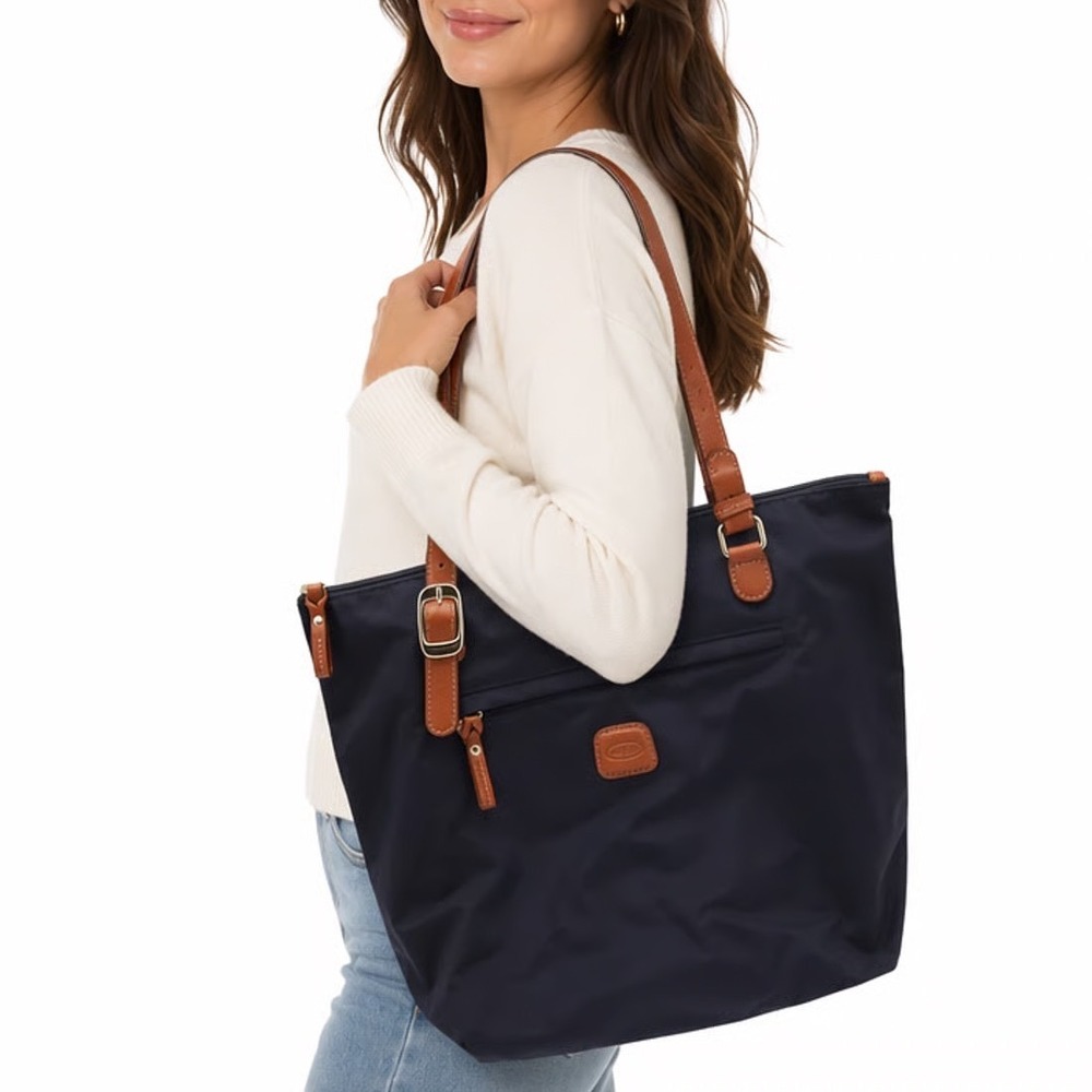 Bric's X Bag Womens Handbag Ocean Blue Pockets Double Handle 3 In 1 Tote Bag